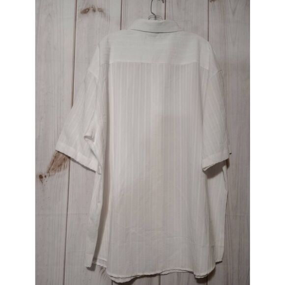 Cassel Shirt‎ Ladies 3x White Button Front Semi Sheer Coastal Beach - Picture 2 of 7